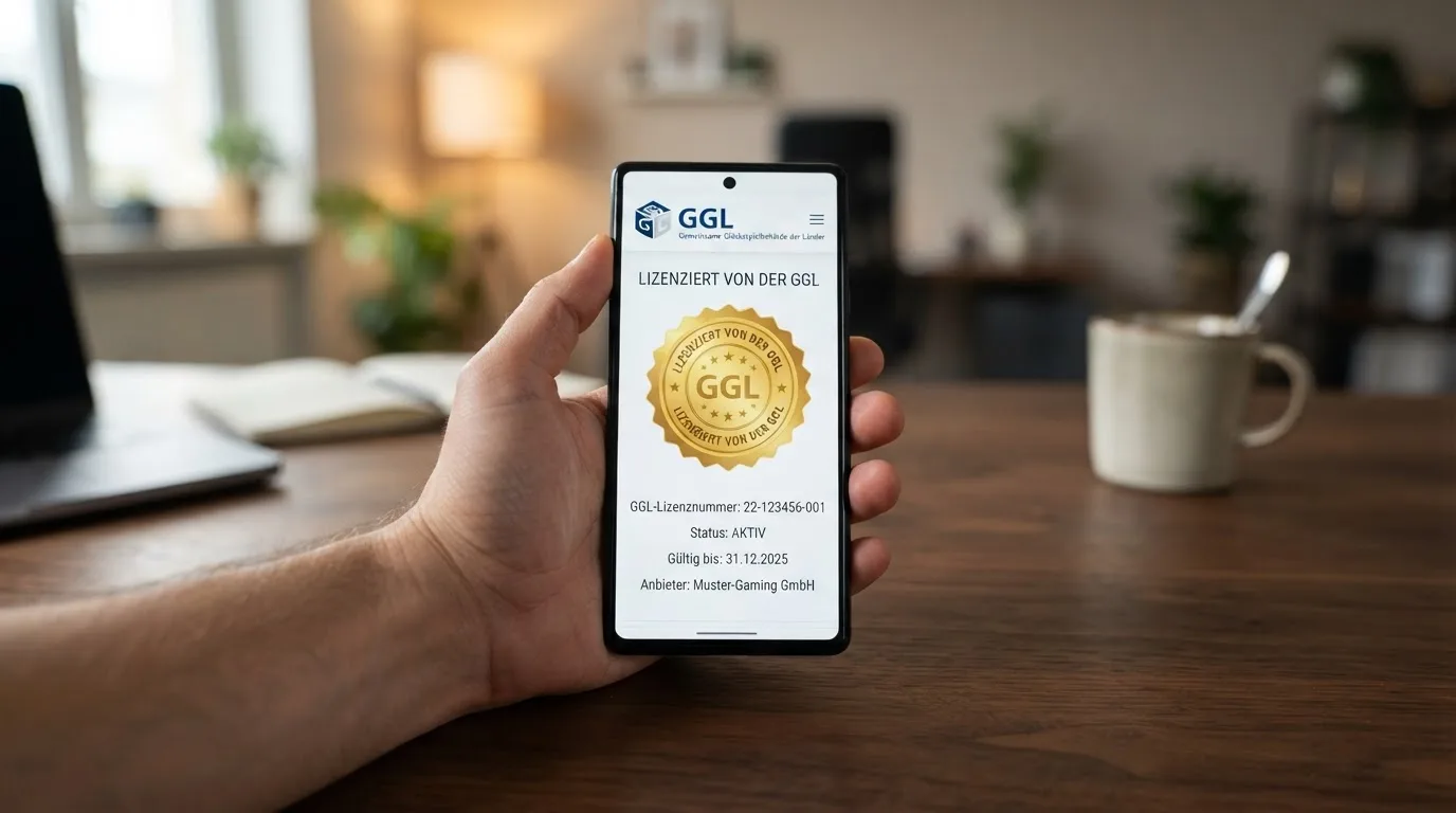 Offizielle GGL-Whitelist-Webseite oder GGL-Logo auf einem Anbieter-Impressum