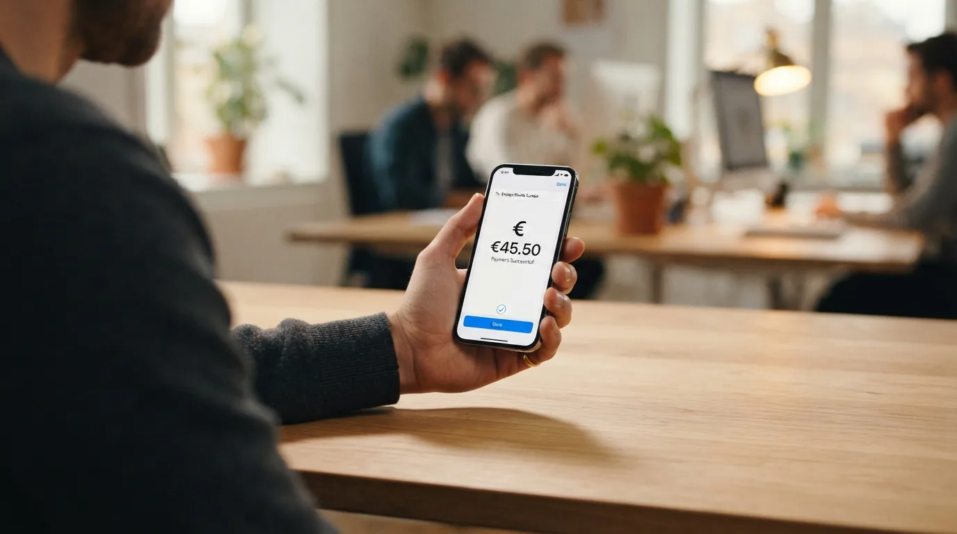 Smartphone mit geöffneter PayPal-Zahlungsseite in einer Casino-App