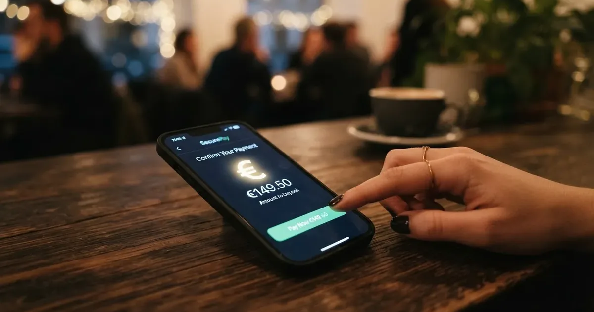 Smartphone mit geöffneter Casino-App, Mastercard-Logo und Einzahlungsbildschirm