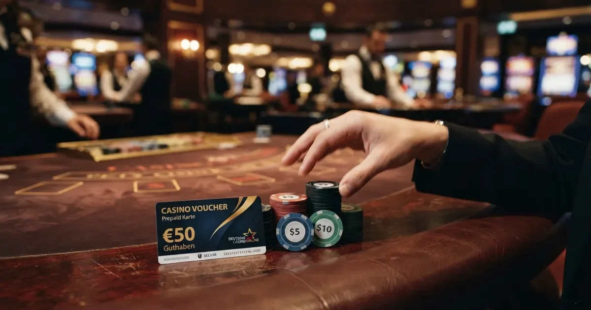 Revolut-Karte liegt neben Casinochips und einem gedeckten Spieltisch