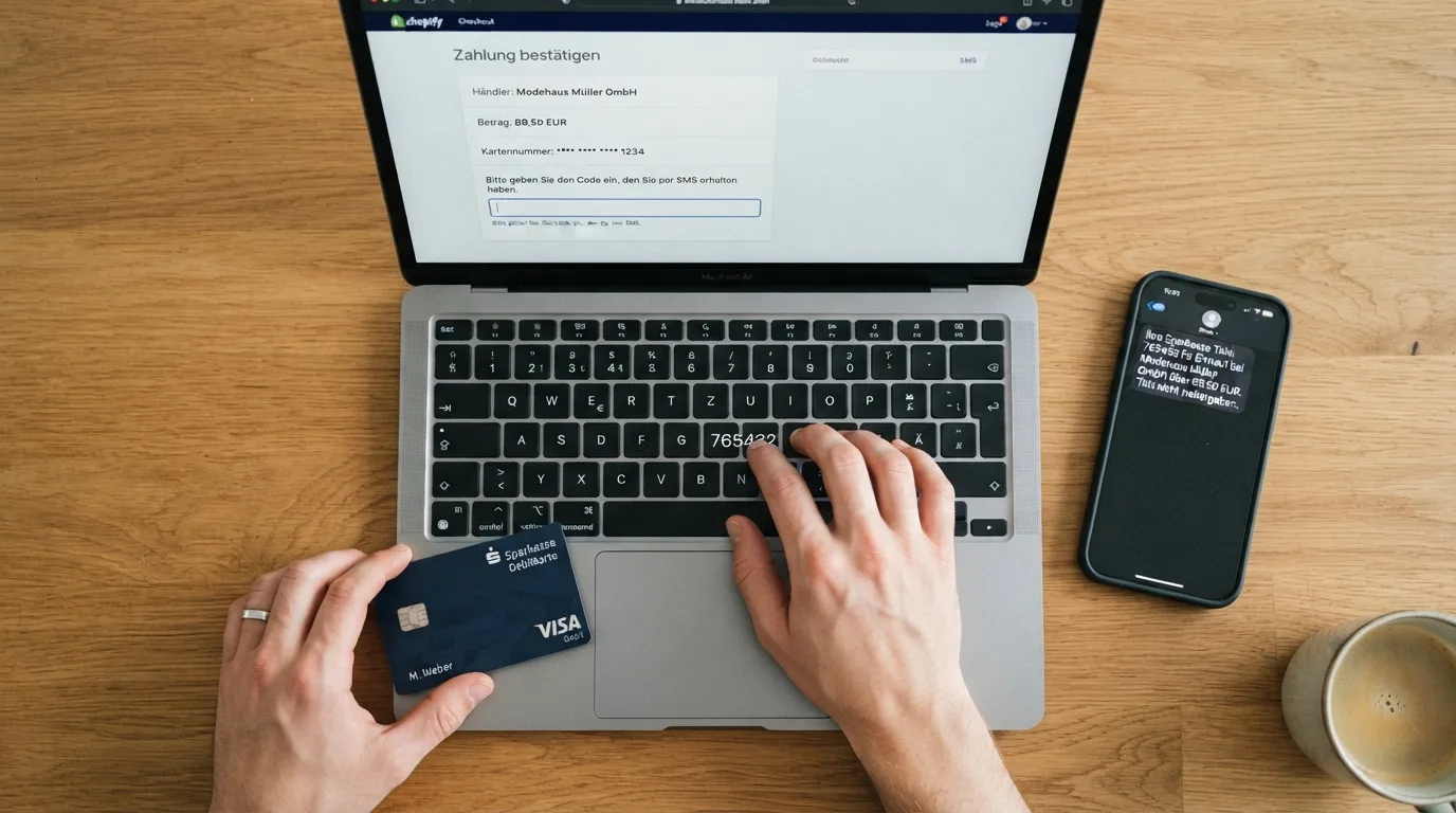 Schritt-für-Schritt-Darstellung des Visa-Einzahlungsvorgangs mit 3D-Secure-Bildschirm
