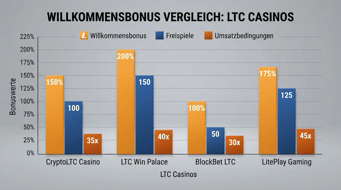 Visualisierung eines Bonus-Vergleichs: Willkommenspakete mit Wagering-Balken