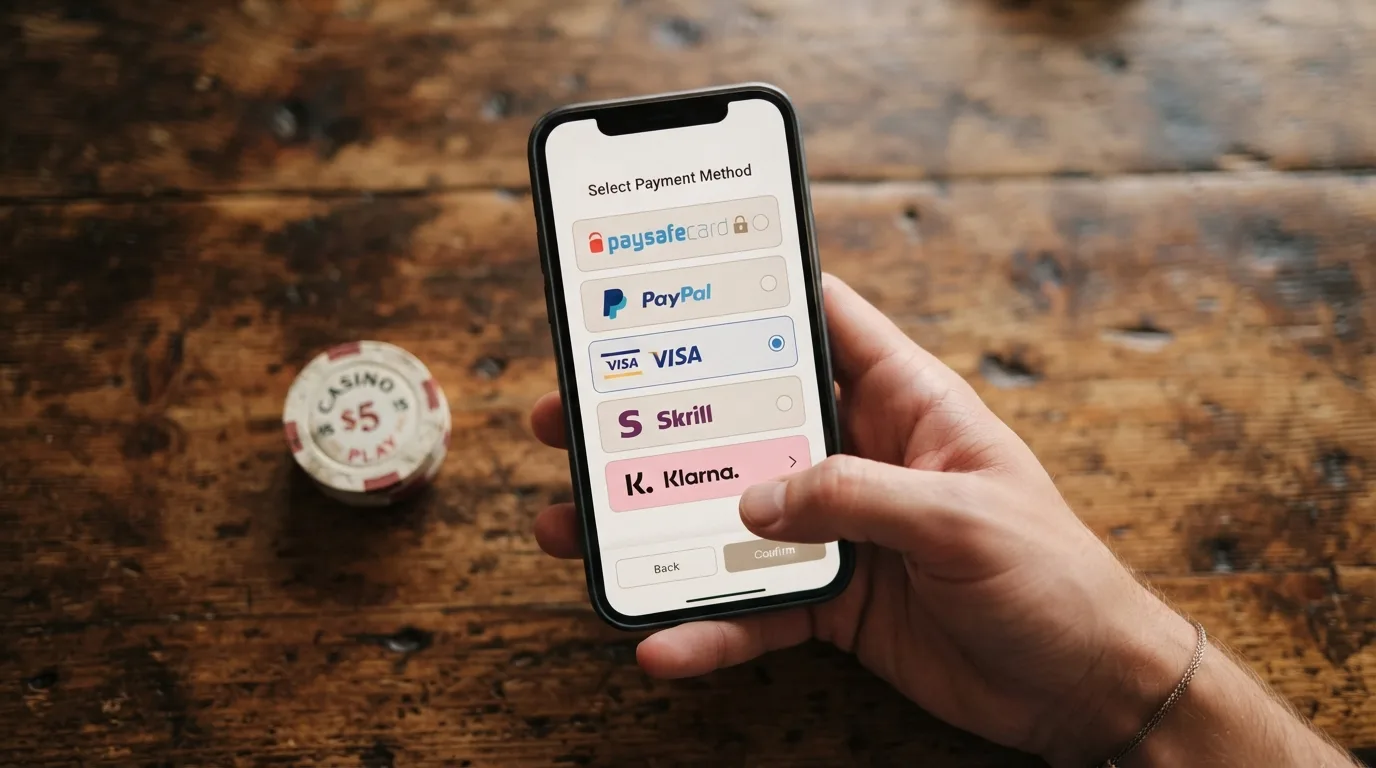 Übersicht mit Paysafecard, PayPal, Visa, Skrill und Klarna