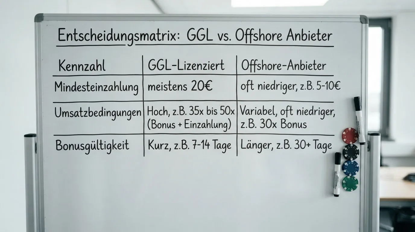 Entscheidungsmatrix: GGL vs. Offshore, die drei Prüfkennzahlen