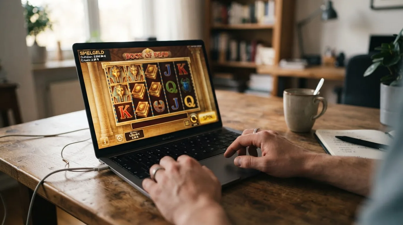 Screenshot eines Spielautomaten im Demo-Modus mit Spielgeld-Anzeige