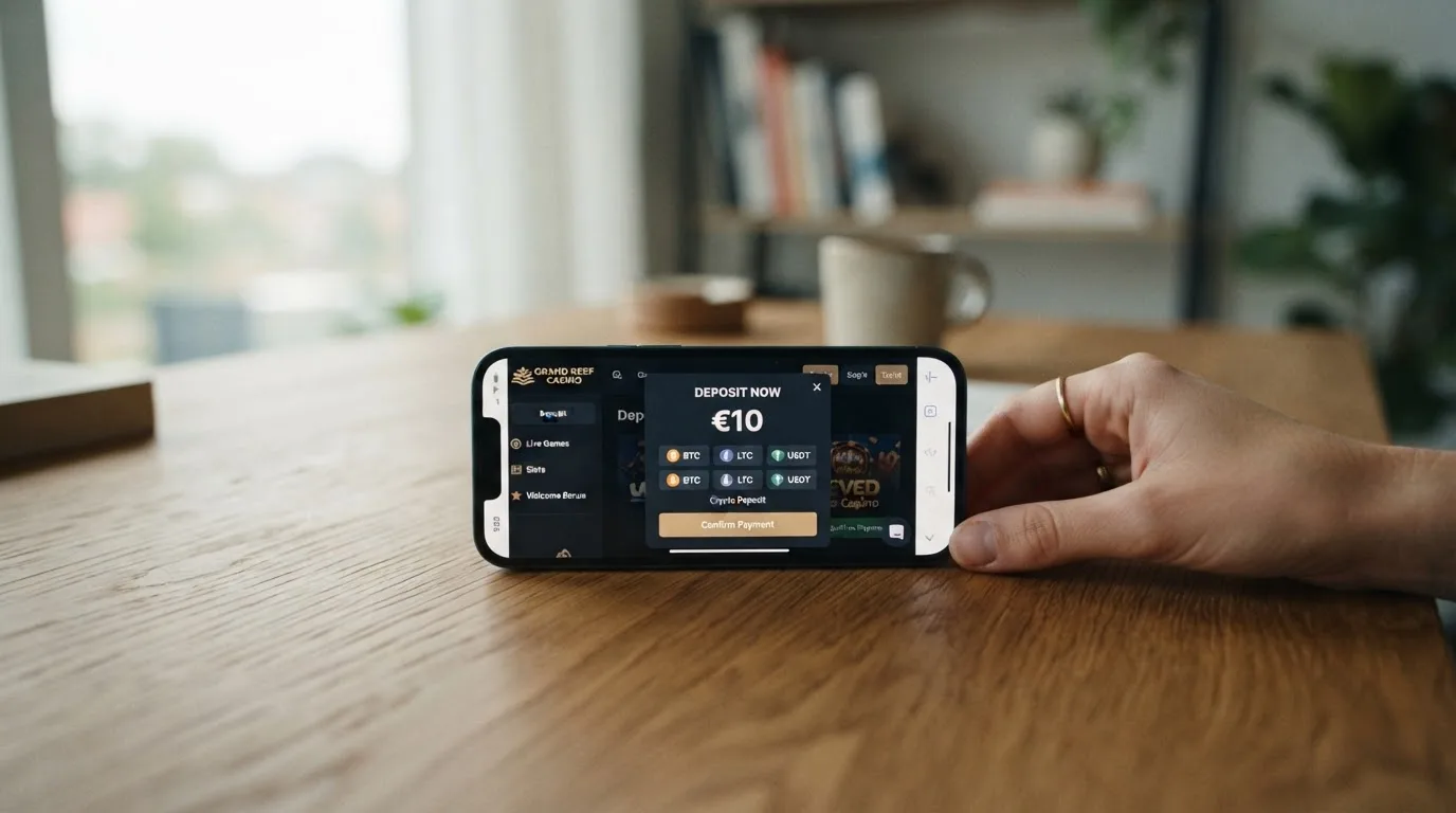 Curaçao-Offshore-Casino-Webseite mit Krypto-Einzahlungsoption auf Smartphone