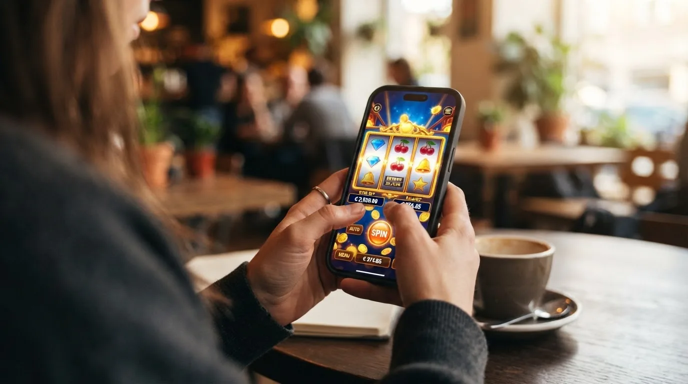 Smartphone mit Casino-Oberfläche und Einzahlungsdialog für kleine Beträge