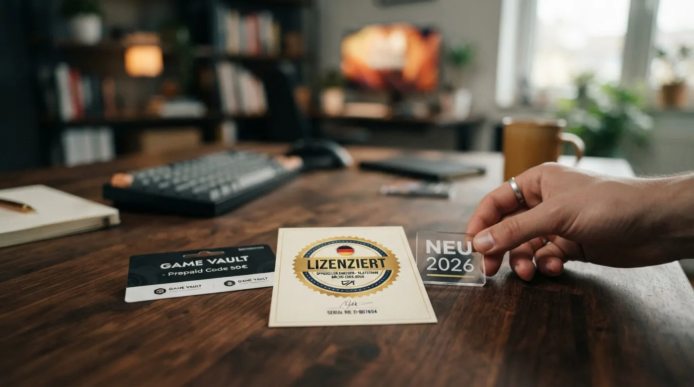 Neue Casino-Karte steht neben einem GGL-Siegel und einer Revolut-Karte