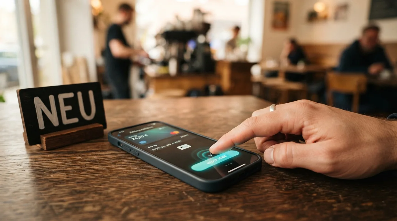 Symbol für neu gelistete Casinos neben einem PayPal-Zahlungsbutton