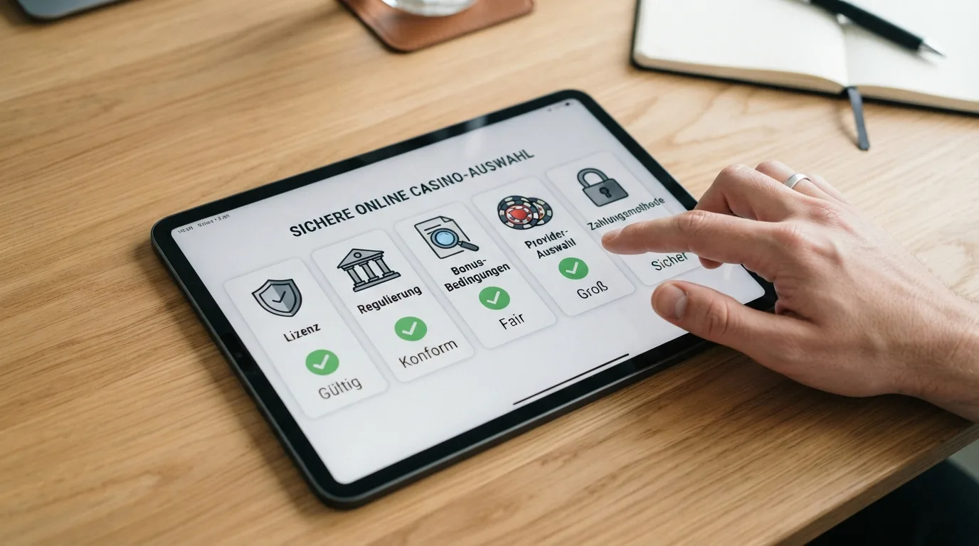 Checklistengrafik mit fünf Prüfkriterien als Icon-Reihe