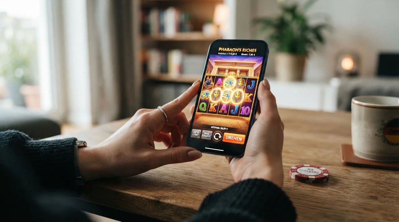 Book of Dead auf einem Smartphone mit Einzahlungsdialog