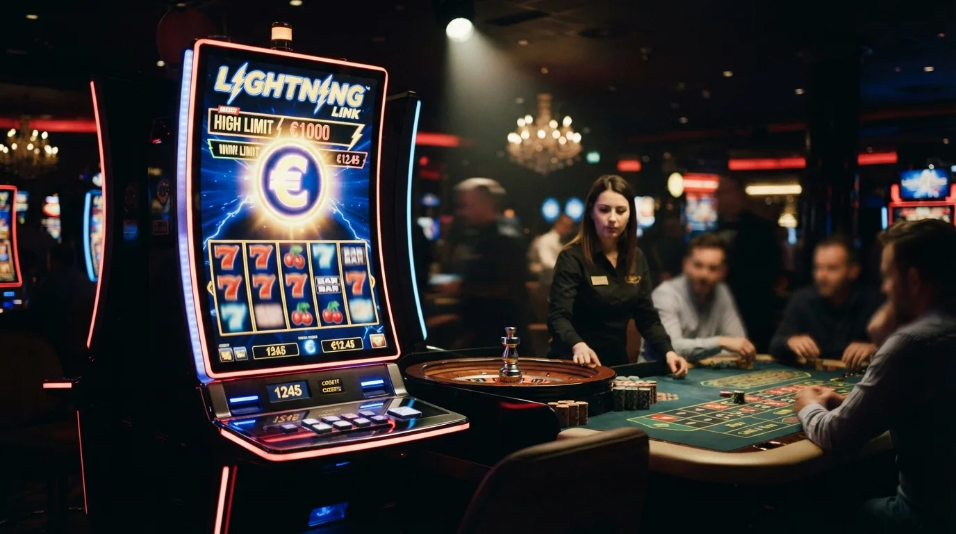 Collage aus Slot-Walze, Roulette-Kessel und Live-Dealer am Tisch mit BCH-Symbol