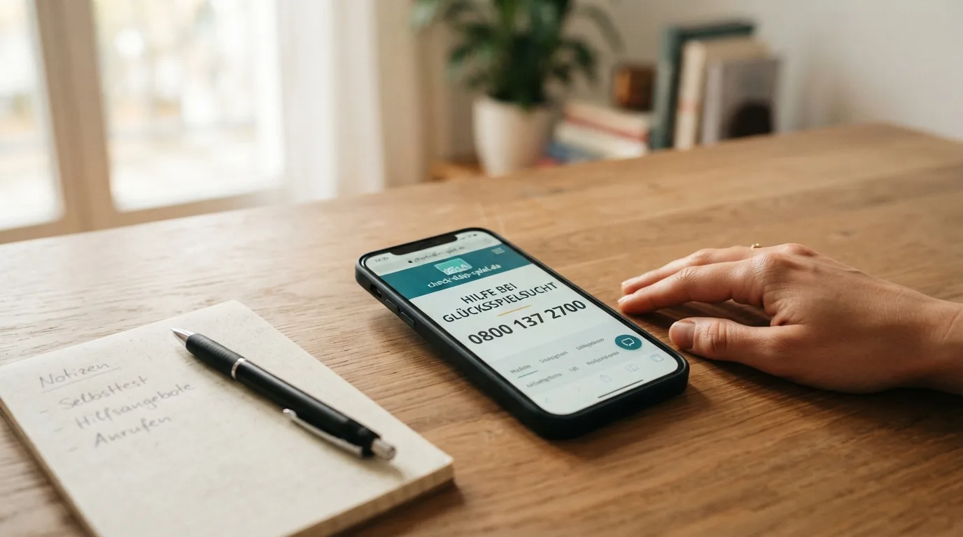 BIÖG-Hotline-Nummer und check-dein-spiel.de auf einem Bildschirm