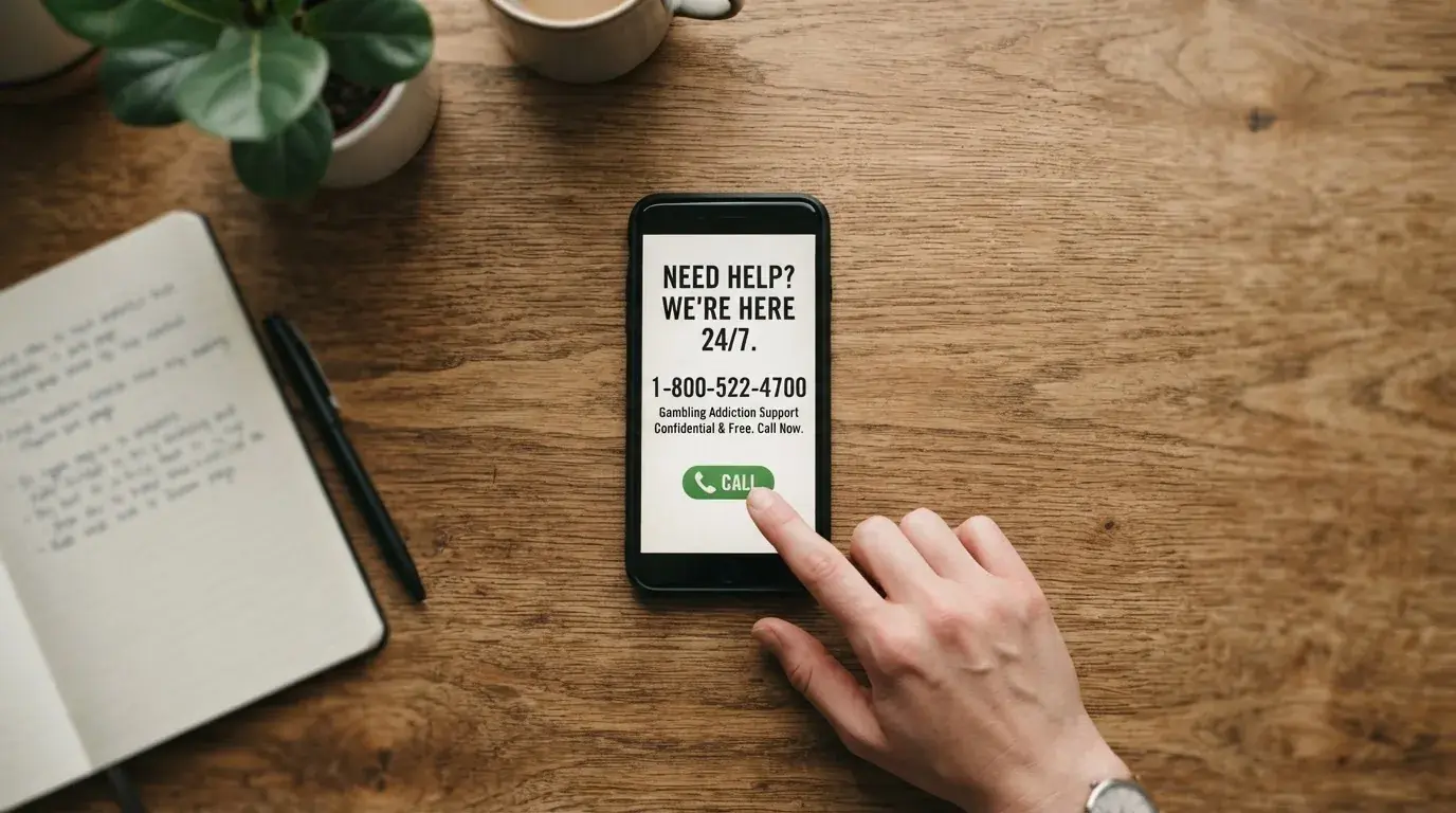 BIÖG-Telefonhotline-Nummer prominent auf einem Smartphone-Display