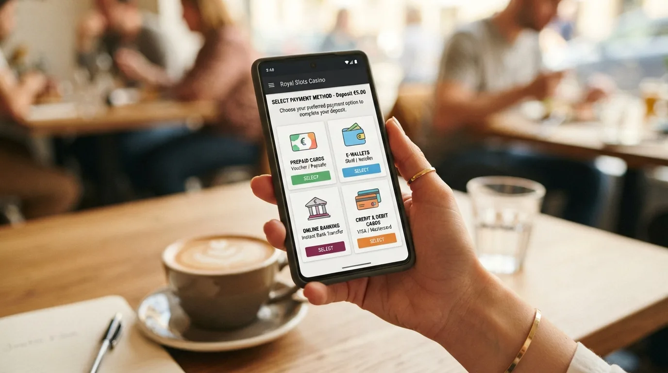 Übersicht Zahlungslogos: Paysafecard, PayPal, Skrill, Klarna, Giropay mit 5-Euro-Markierung